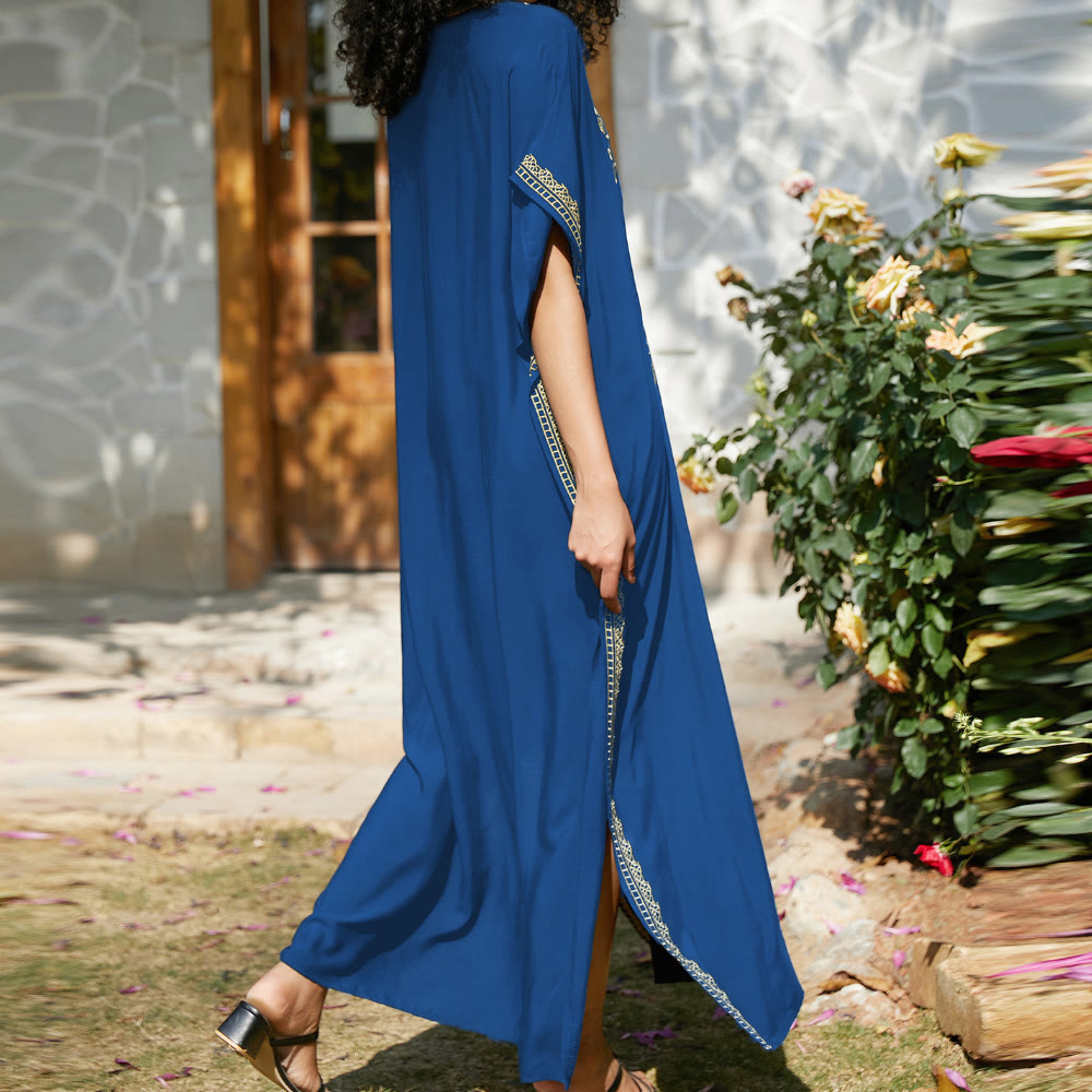 Olivenorma Beach Blouse Embroidered Vacation Kaftan Dress - image 13