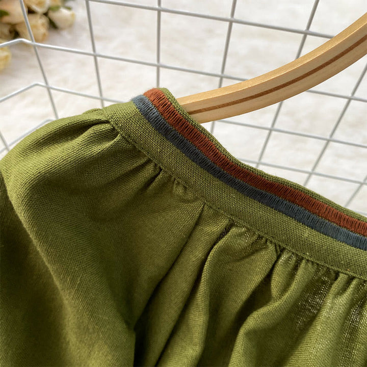 Olivenorma Pastoral Flower Embroidery Lantern Sleeve Women's Shirt - image 21