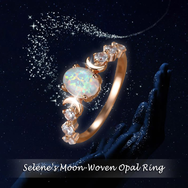 Olivenorma Selene's Moon-Woven Opal Ring - image 2