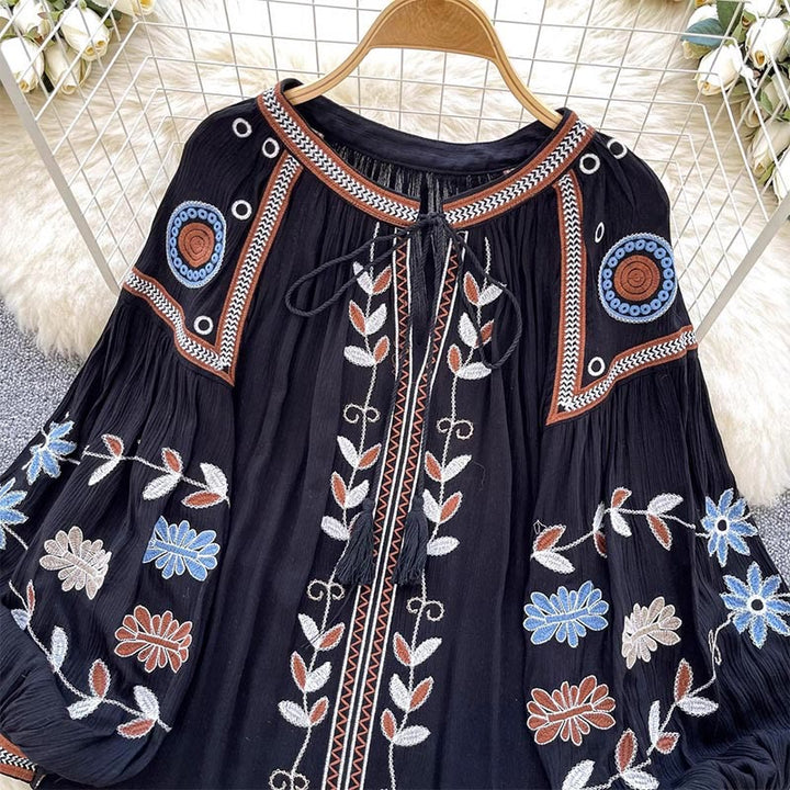 Olivenorma Vintage European Court Style Embroidery Women's Shirt - image 5