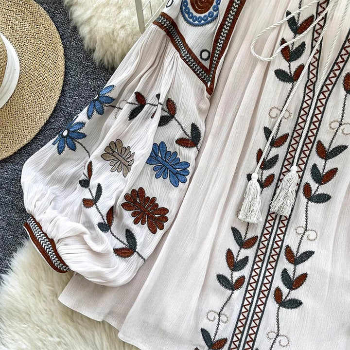 Olivenorma Vintage European Court Style Embroidery Women's Shirt - image 11