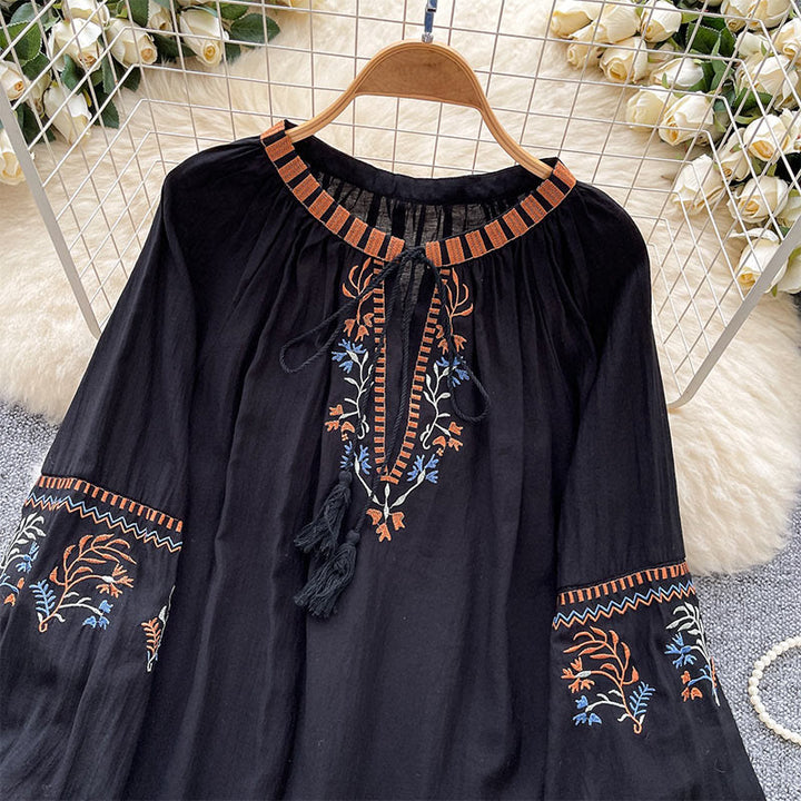 Olivenorma Literary Fresh Retro Embroidery Women's Shirt - image 8