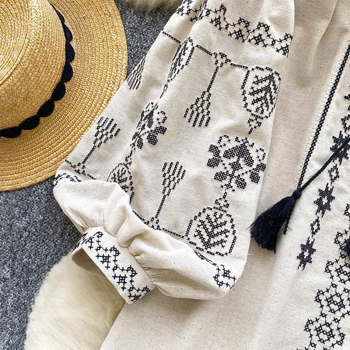 Olivenorma Boho Style Democratic Embroidery Women's Shirt - image 14