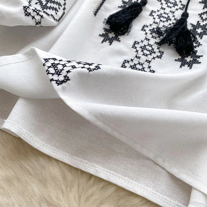 Olivenorma Boho Style Democratic Embroidery Women's Shirt - image 22