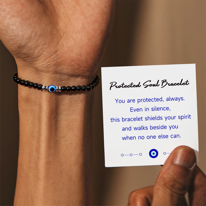 Olivenorma "Protected Soul" Obsidian Evil Eye Bracelet - Obsidian & Evil Eye - image 0