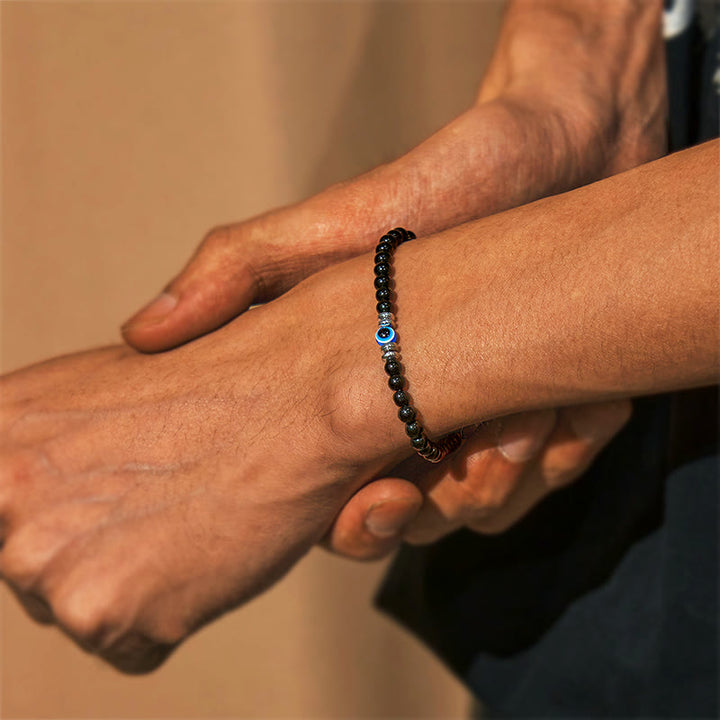 Olivenorma "Protected Soul" Obsidian Evil Eye Bracelet - image 3