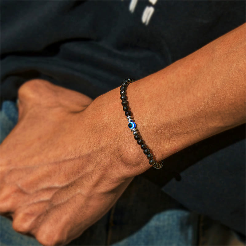 Olivenorma "Protected Soul" Obsidian Evil Eye Bracelet - image 5