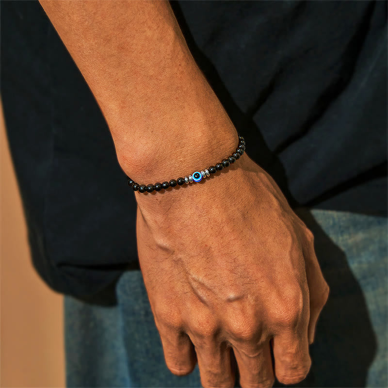 Olivenorma "Protected Soul" Obsidian Evil Eye Bracelet - image 6
