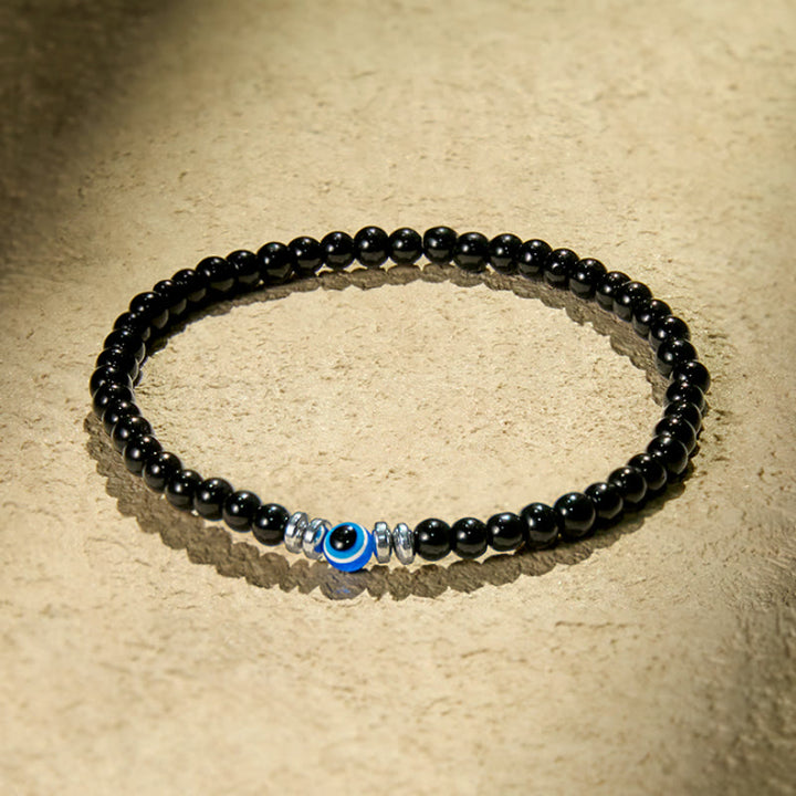 Olivenorma "Protected Soul" Obsidian Evil Eye Bracelet - image 7