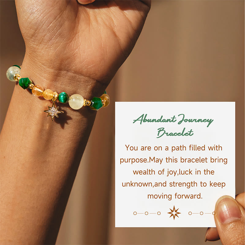 Olivenorma "Abundant Journey" Green Tiger Eye Wealth Bracelet - Green Tiger Eye & Prehnite & Citrine - image 0