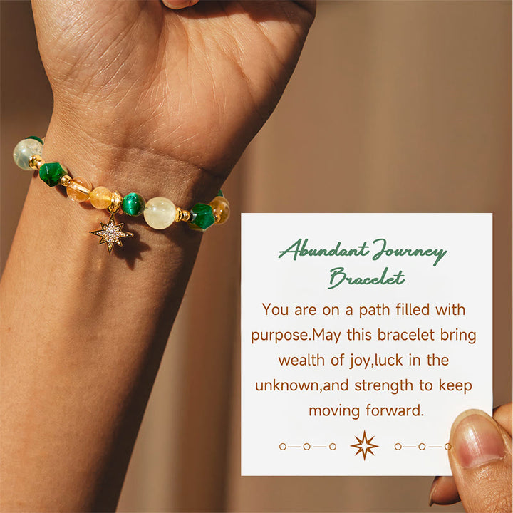 Olivenorma "Abundant Journey" Green Tiger Eye Wealth Bracelet - Green Tiger Eye & Prehnite & Citrine - image 0
