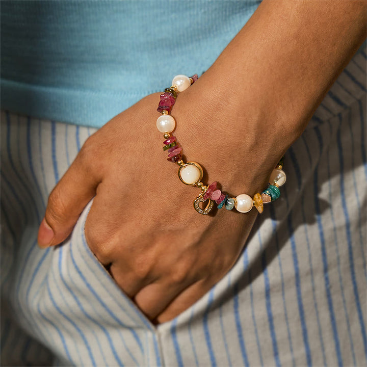 Olivenorma "Heart to Heart Bond" Tourmaline & Pearl Bracelet - image 5