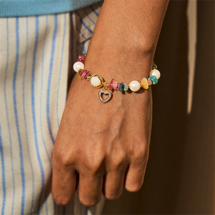 Olivenorma "Heart to Heart Bond" Tourmaline & Pearl Bracelet - image 4