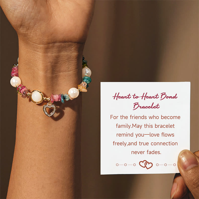 Olivenorma "Heart to Heart Bond" Tourmaline & Pearl Bracelet - Tourmaline & Pearl - image 0