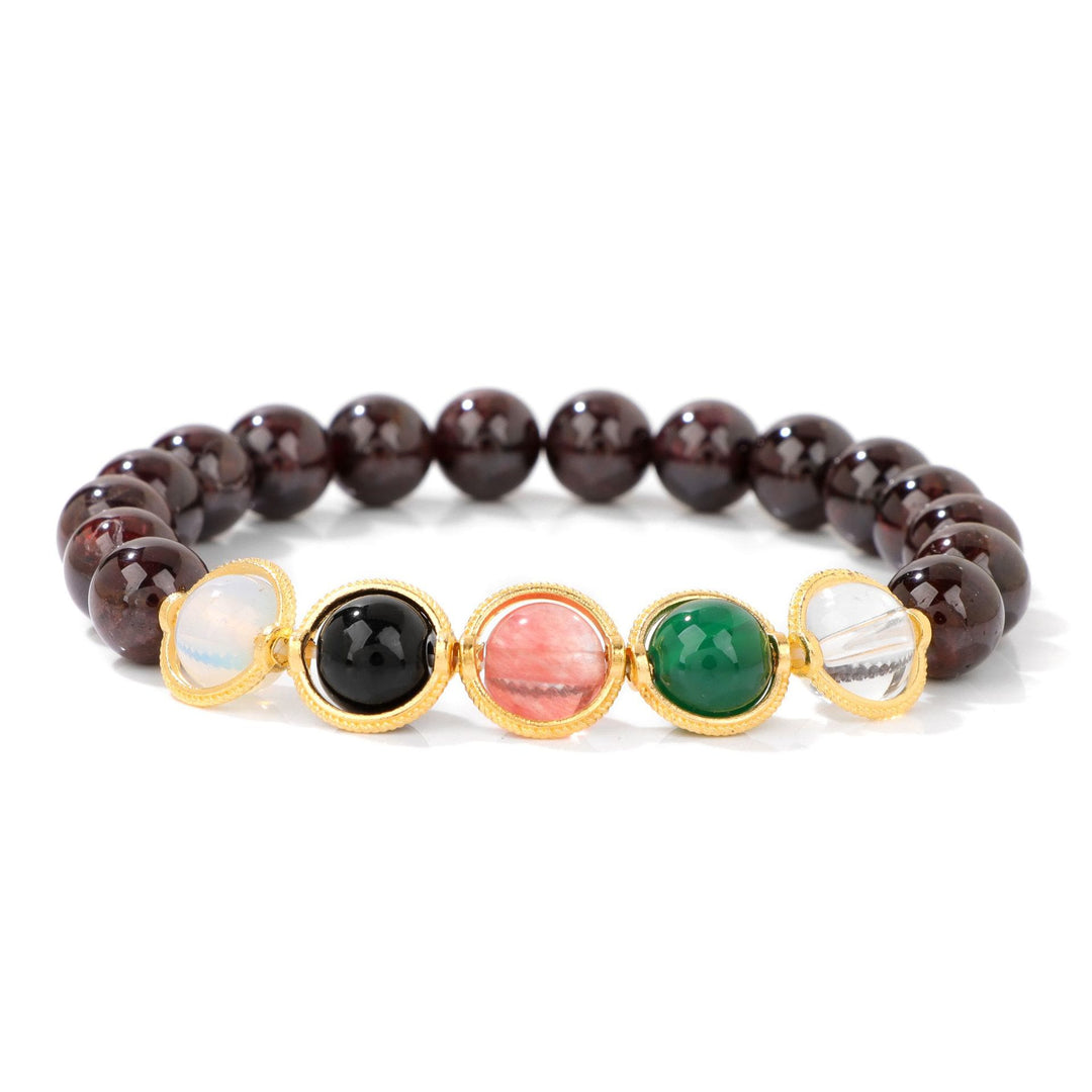 Olivenorma 8mm Pearl Garnet Gemstone Beaded Bracelet - Garnet - image 13