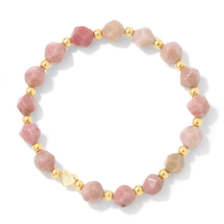 Olivenorma 8mm Facted Gemstone Heart Beaded Bracelet - Rhodochrosite - image 15