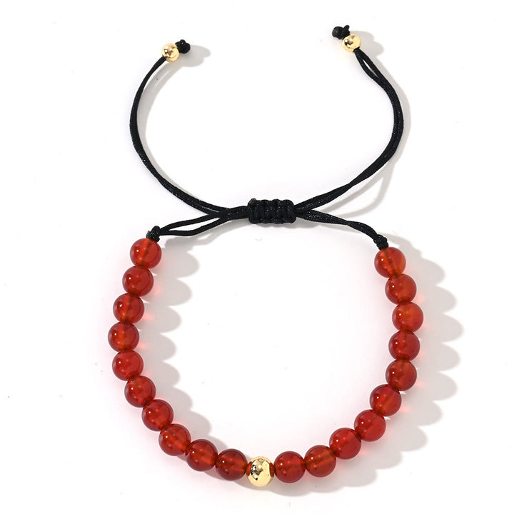 Olivenorma Natural Crystal Adjustable Beaded Braided Bracelet - Garnet - image 9