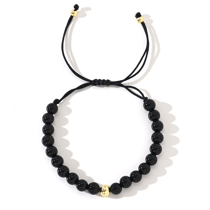 Olivenorma Natural Crystal Adjustable Beaded Braided Bracelet - Obsidian - image 7