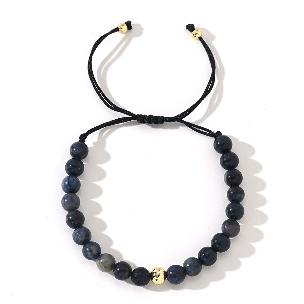 Olivenorma Natural Crystal Adjustable Beaded Braided Bracelet - Sodalite - image 5