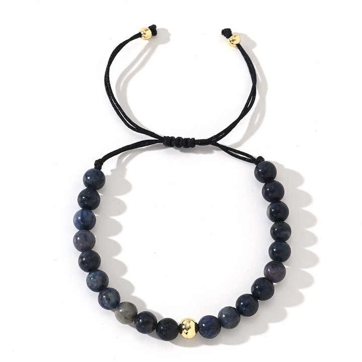 Olivenorma Natural Crystal Adjustable Beaded Braided Bracelet - Sodalite - image 5