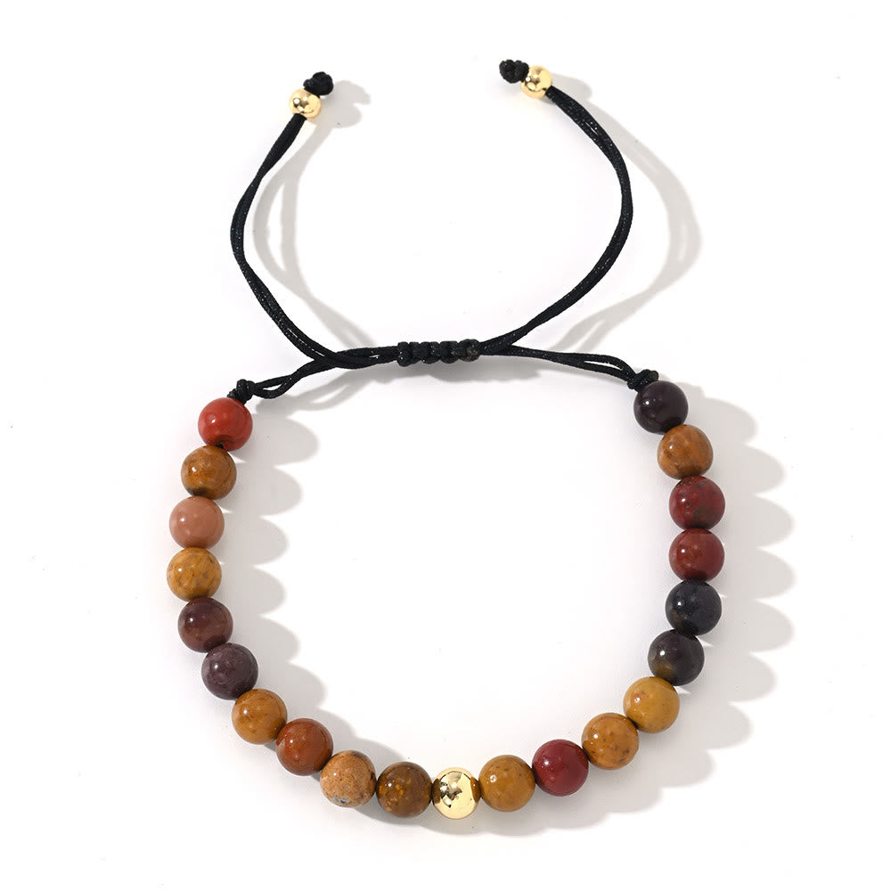 Olivenorma Natural Crystal Adjustable Beaded Braided Bracelet - Mookaite - image 11