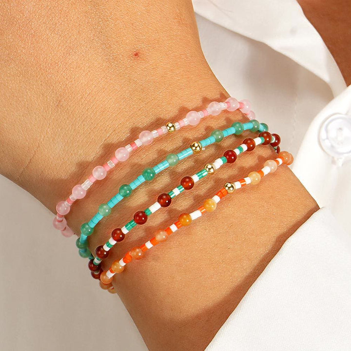 Olivenorma Mini Beads Gemstone Stretch Elastic Bracelet - image 14