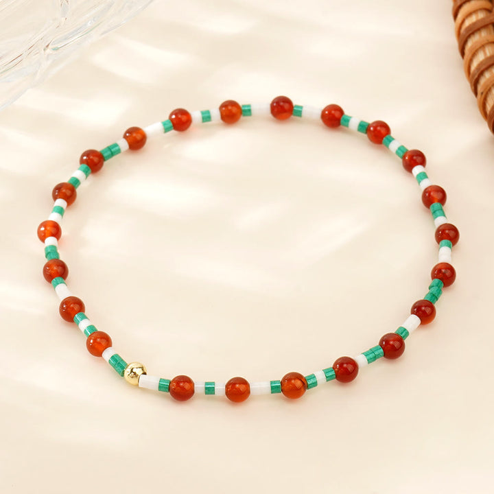 Olivenorma Mini Beads Gemstone Stretch Elastic Bracelet - Ruby Quartz - image 8