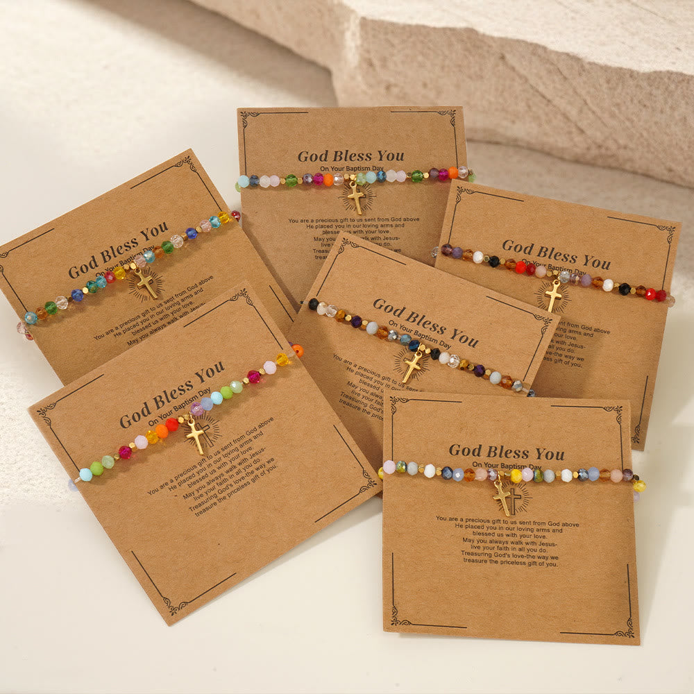 Olivenorma GOD BLESS YOU Mini Beaded Gemstone Stretch Bracelet - image 8