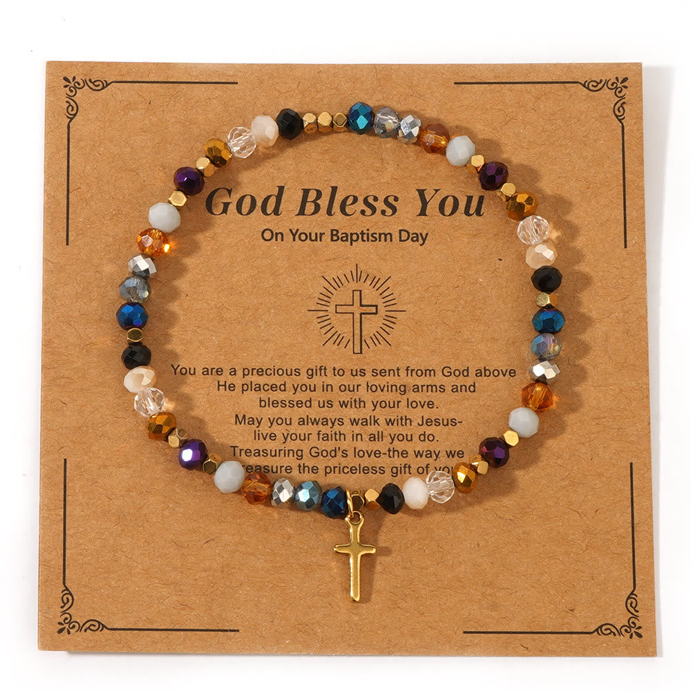 Olivenorma GOD BLESS YOU Mini Beaded Gemstone Stretch Bracelet - Style C - image 4