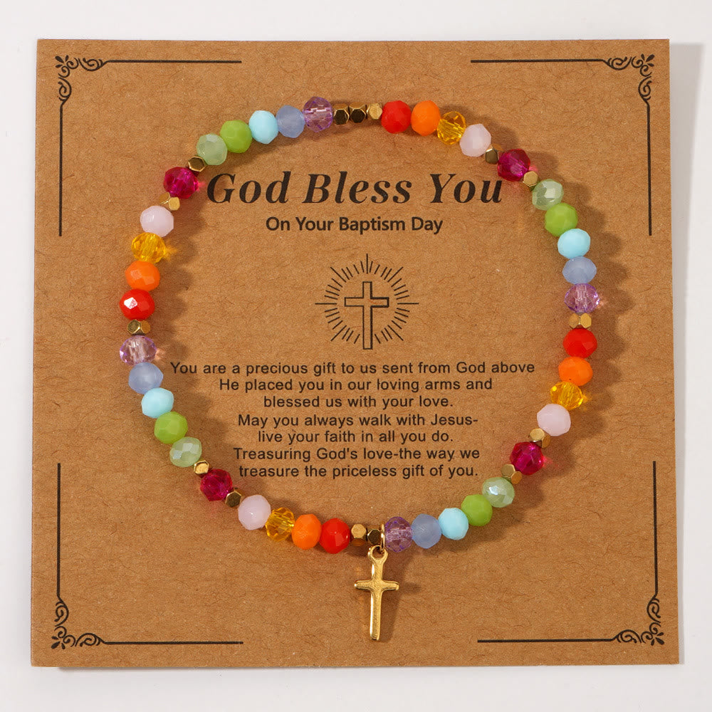 Olivenorma GOD BLESS YOU Mini Beaded Gemstone Stretch Bracelet - Style B - image 3