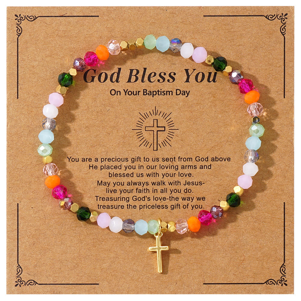 Olivenorma GOD BLESS YOU Mini Beaded Gemstone Stretch Bracelet - Style A - image 1