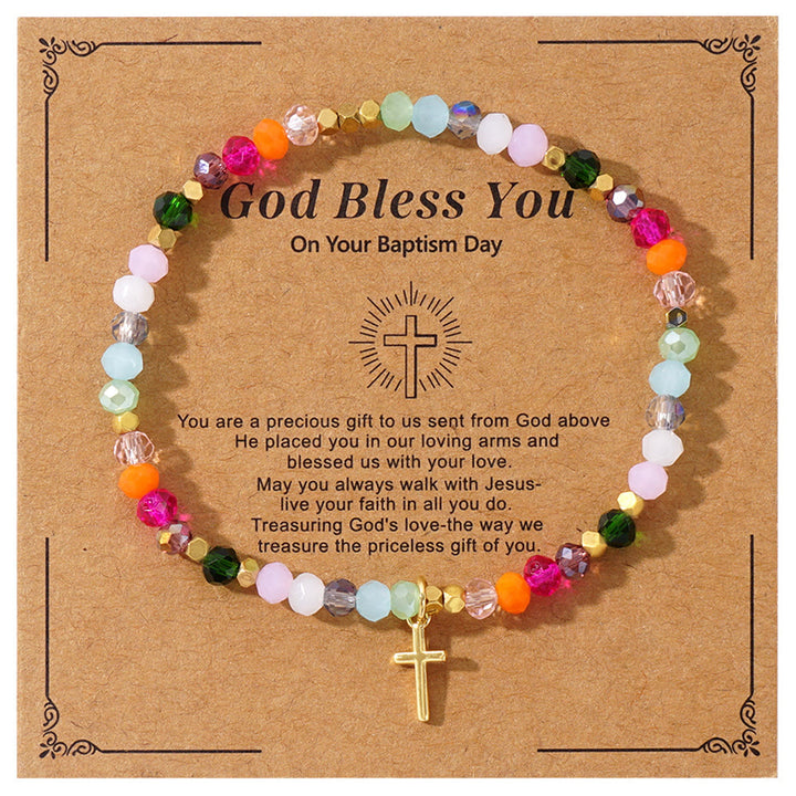 Olivenorma GOD BLESS YOU Mini Beaded Gemstone Stretch Bracelet - Style A - image 1