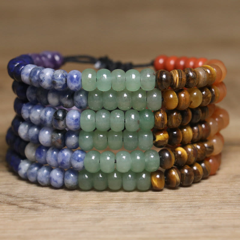 Olivenorma Natural Crystal Chakra Stone Adjustable Braided Bracelet - image 3