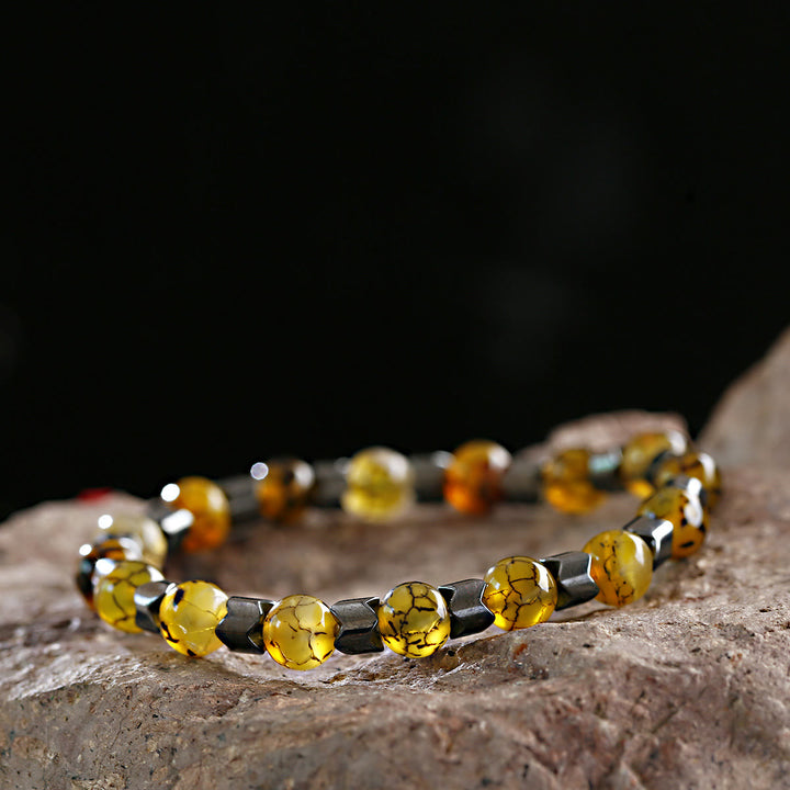 Olivenorma 8mm Lava Stone Hematite Stretch Beaded Bracelet - image 4