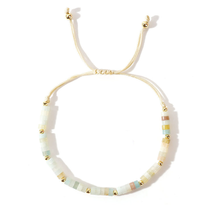 Olivenorma 3mm Mini Gems Natural Crystal Adjustable Beaded Bracelet - image 2