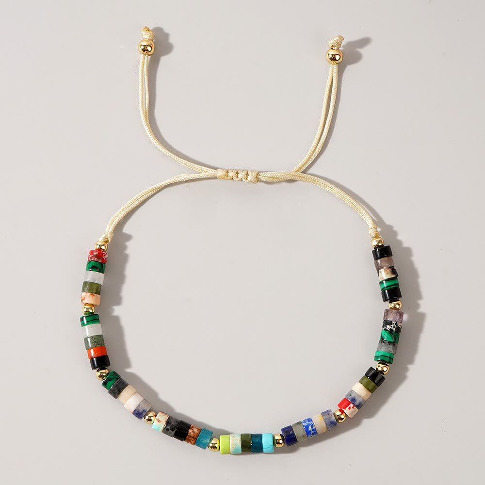 Olivenorma 3mm Mini Gems Natural Crystal Adjustable Beaded Bracelet - Various Gemstones - image 11