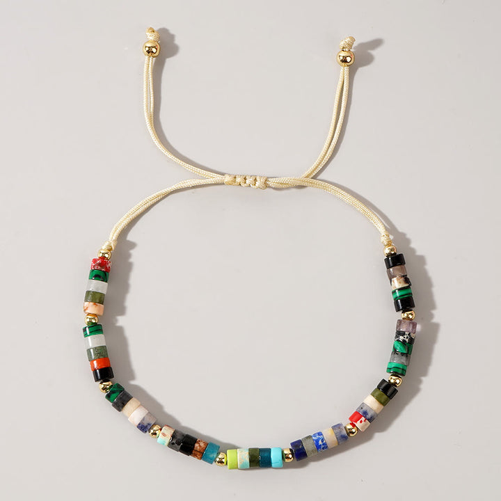 Olivenorma 3mm Mini Gems Natural Crystal Adjustable Beaded Bracelet - Various Gemstones - image 11