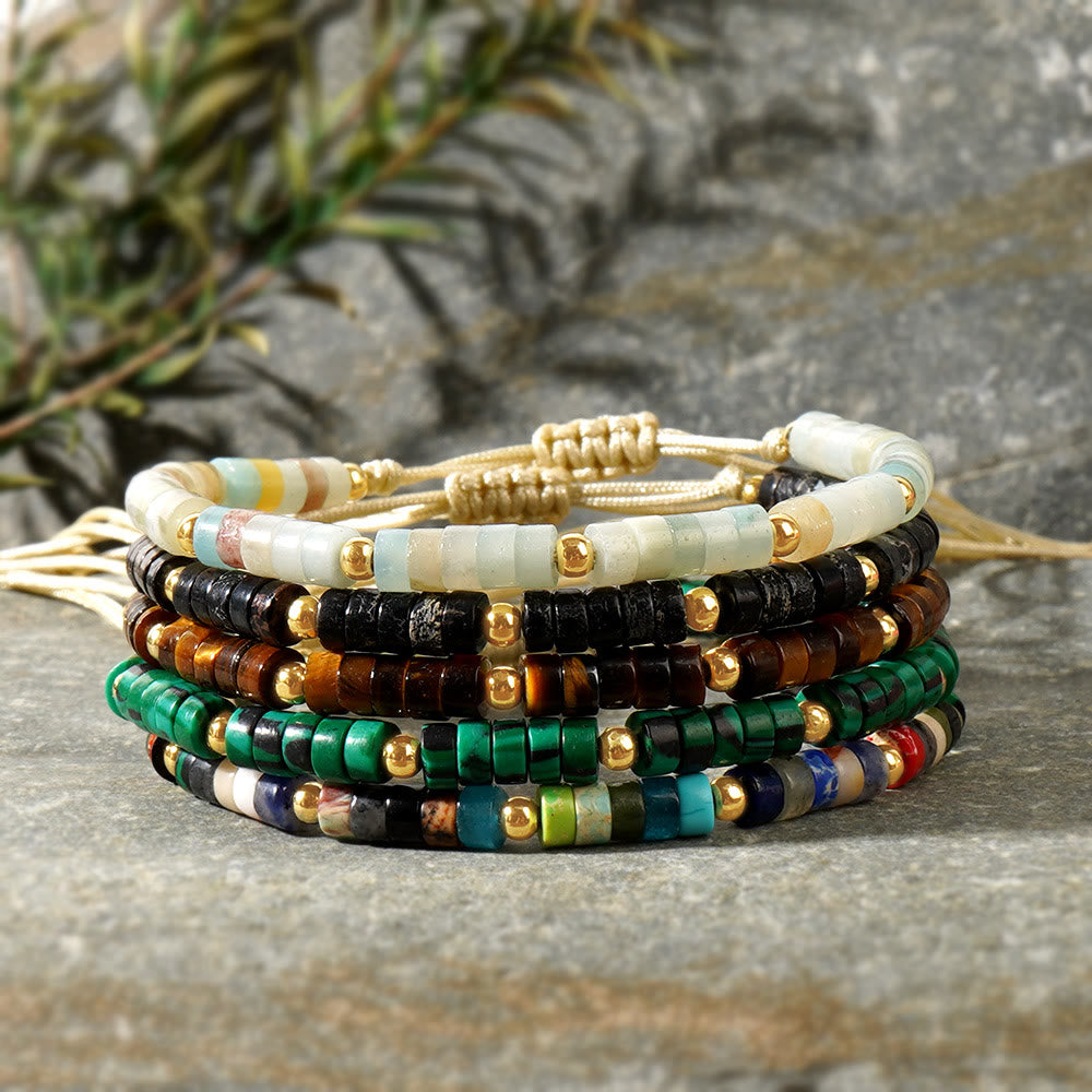 Olivenorma 3mm Mini Gems Natural Crystal Adjustable Beaded Bracelet - image 0