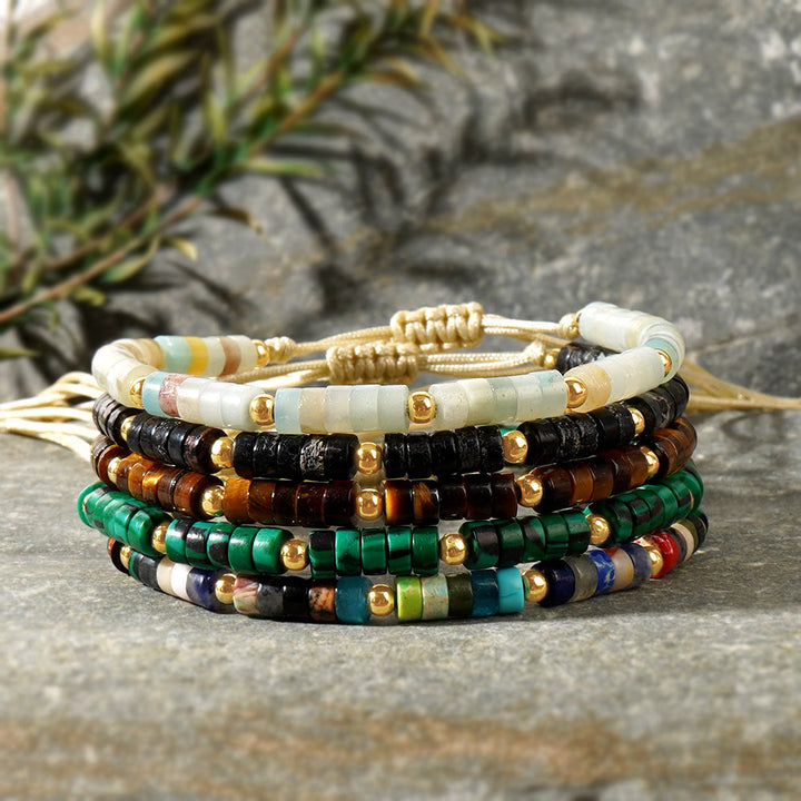 Olivenorma 3mm Mini Gems Natural Crystal Adjustable Beaded Bracelet - image 0