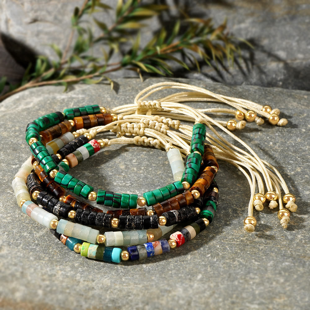 Olivenorma 3mm Mini Gems Natural Crystal Adjustable Beaded Bracelet - image 12