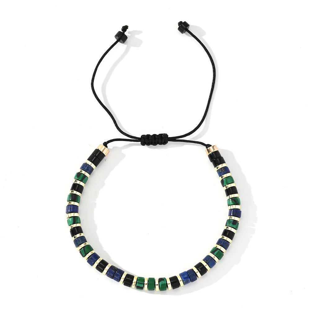 Olivenorma Mini Beaded Hematite Gemstone Trendy Beaded Bracelet - Malachite+Obsidian+Lapis Lazuli+Hematite - image 5