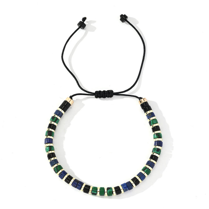 Olivenorma Mini Beaded Hematite Gemstone Trendy Beaded Bracelet - Malachite+Obsidian+Lapis Lazuli+Hematite - image 5