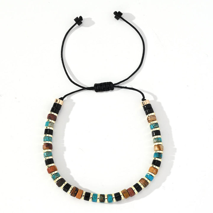 Olivenorma Mini Beaded Hematite Gemstone Trendy Beaded Bracelet - Turquoise+Obsidian+Picture Jasper - image 13