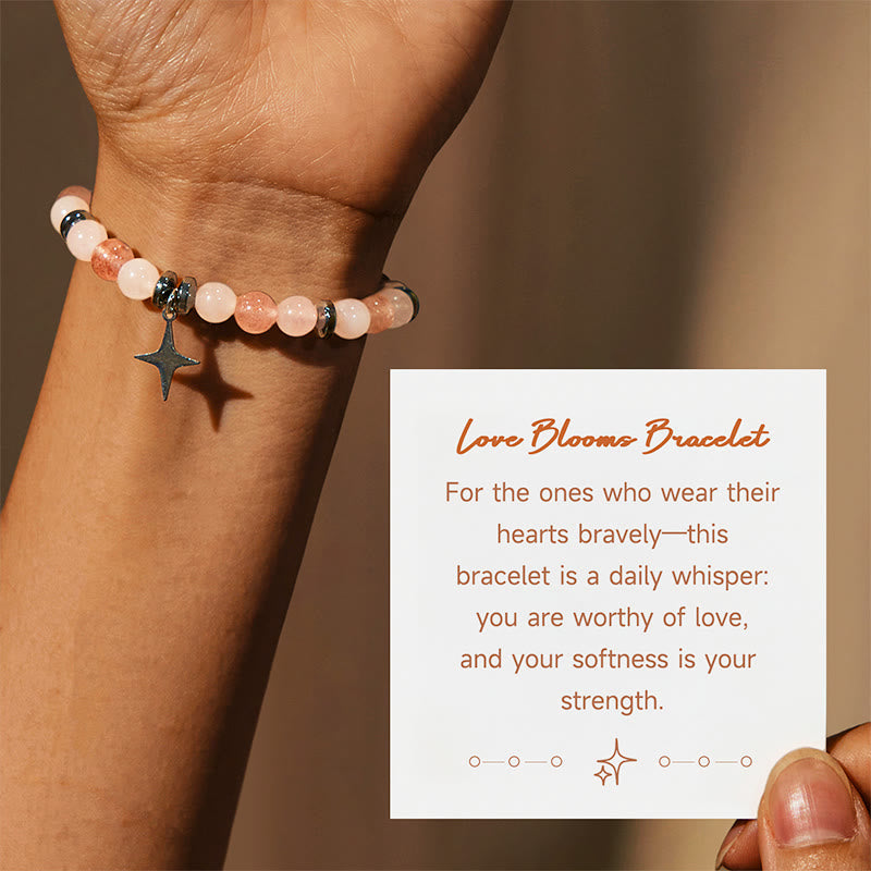 Olivenorma "Love Blooms" Rose Quartz & Strawberry Quartz Bracelet - Rose Quartz & Strawberry Quartz - image 0