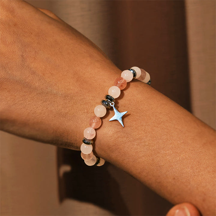 Olivenorma "Love Blooms" Rose Quartz & Strawberry Quartz Bracelet - image 3