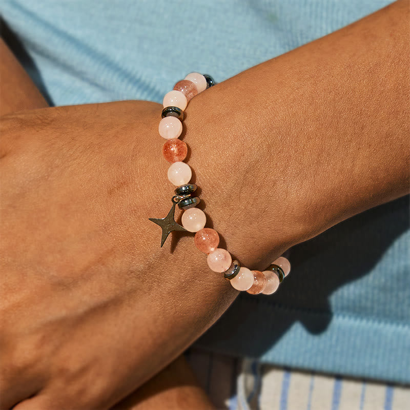Olivenorma "Love Blooms" Rose Quartz & Strawberry Quartz Bracelet - image 5