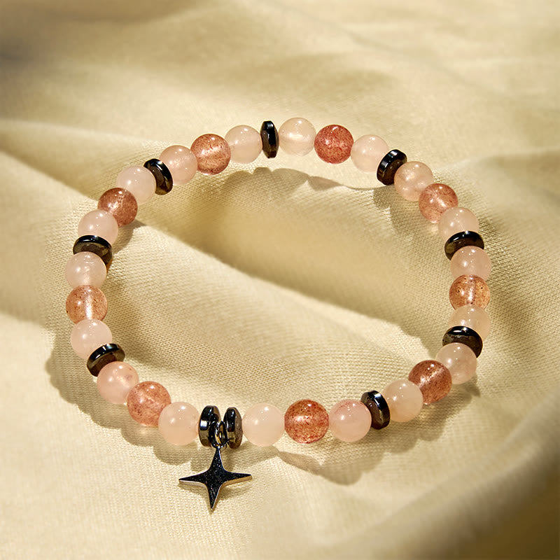 Olivenorma "Love Blooms" Rose Quartz & Strawberry Quartz Bracelet - image 2