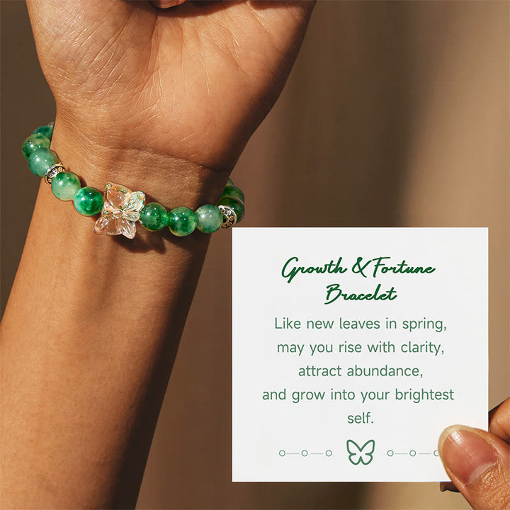 Olivenorma "Growth & Fortune" Green Phantom Quartz Bracelet - Green Phantom Quartz - image 0