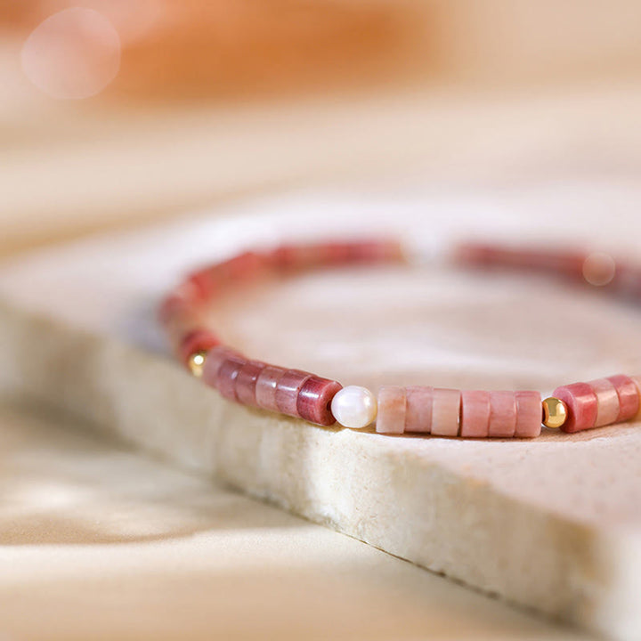 Olivenorma Natural Rhodochrosite Attract Love Beaded Bracelet - image 4