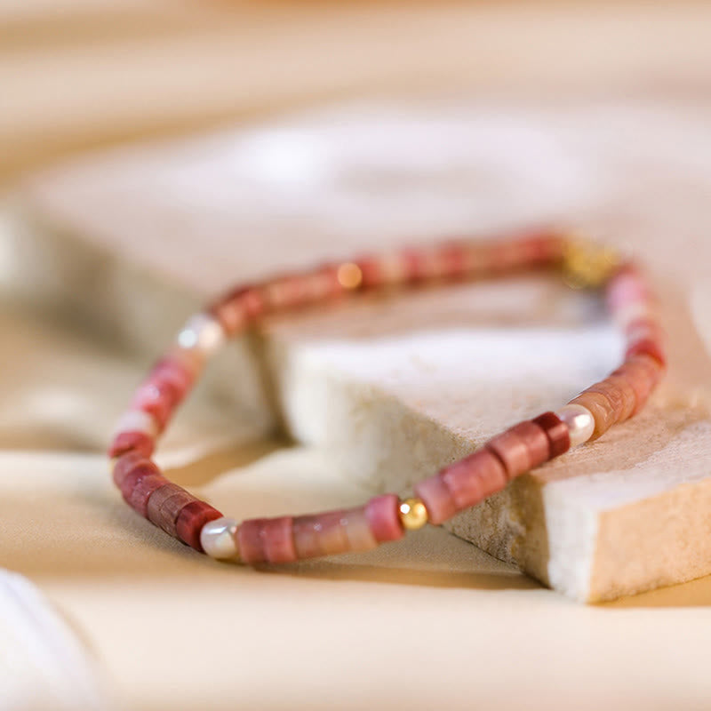 Olivenorma Natural Rhodochrosite Attract Love Beaded Bracelet - image 1